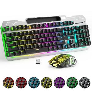 XISOGUU RGB Wireless Gaming Keyboard and Mouse Combo