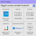 HP 17.3" FHD Laptop with Intel i5 and 16GB RAM