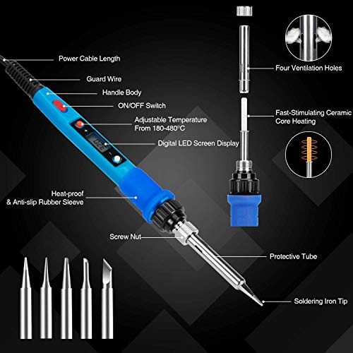 80W Soldering Iron Kit with Ceramic Heater