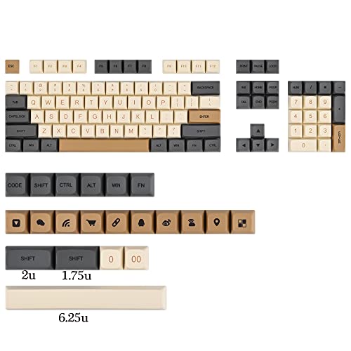 Guffercty XDA Retro PBT Keycaps for Mechanical Keyboards