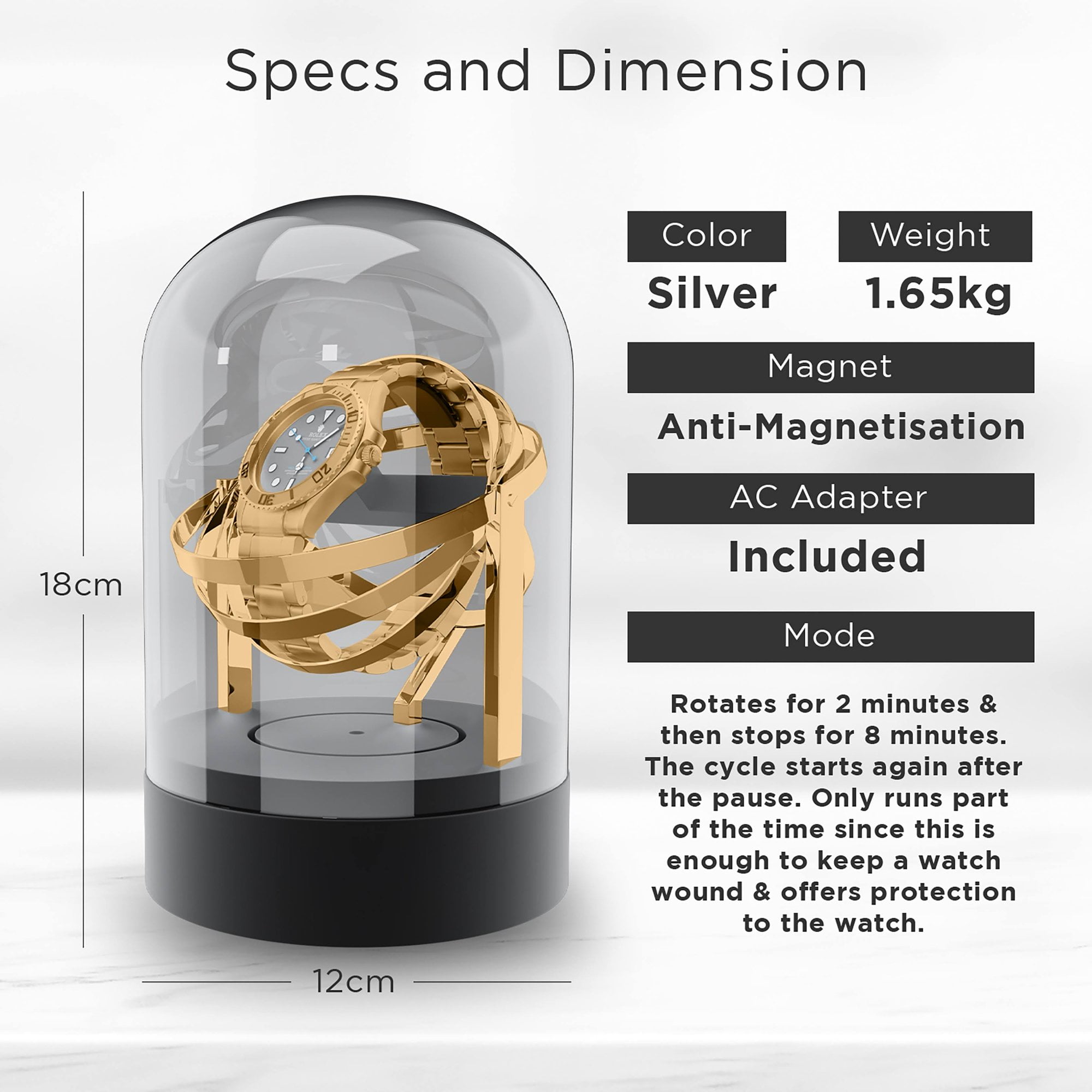 Gold Aestoria Watch Winder for Automatic Watches