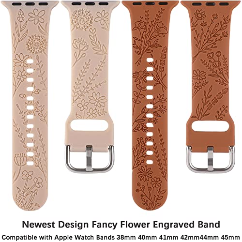 Wildflower Silicone Apple Watch Band for Women
