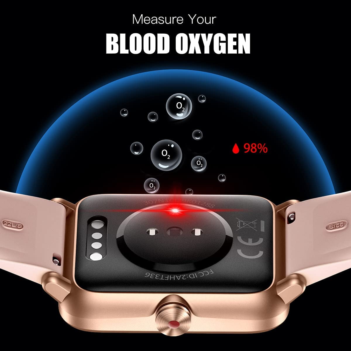 Pink Smartwatch with Heart Rate Monitor