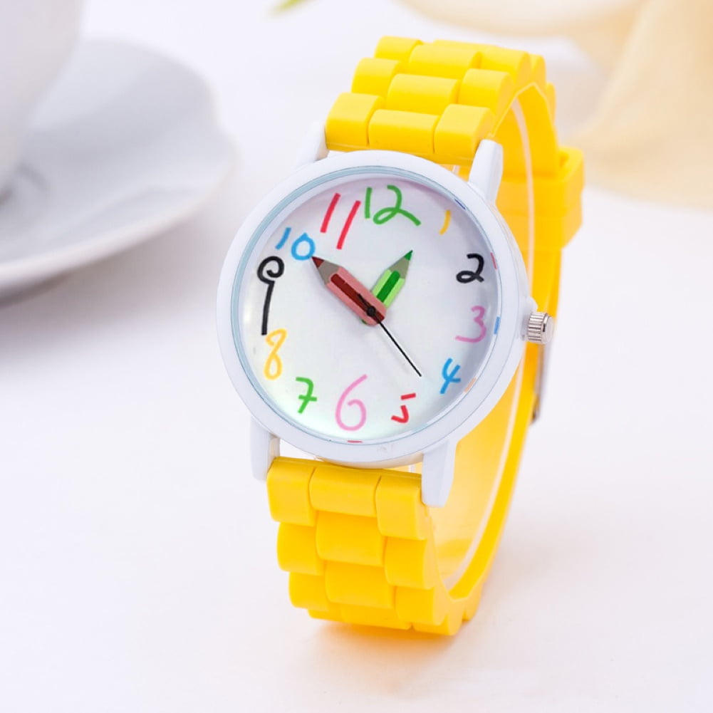 Kids Arabic Numerals Pencil Analog Watch