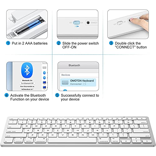 OMOTON Compact Bluetooth Keyboard for Mac Devices