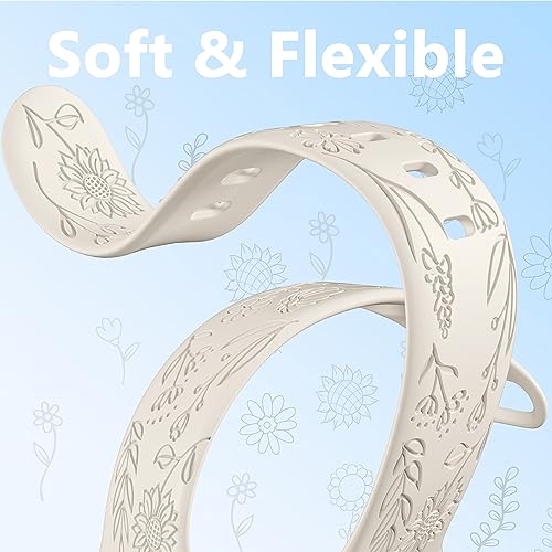Floral Engraved Silicone Bands for Apple Watch
