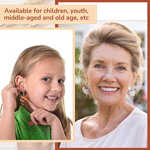 Cute Chicken and Rooster Dangle Earrings for Women