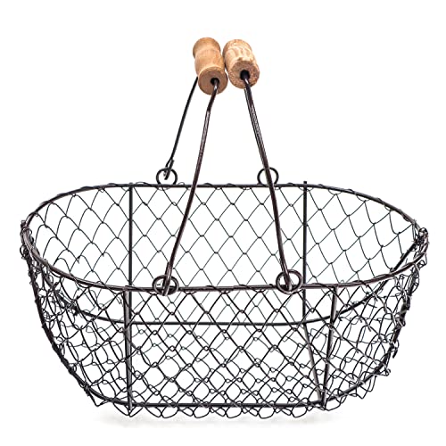 10" Oval Wire Basket - Vintage Style - Trademark Innovations