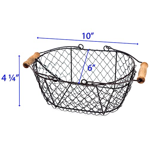 10" Oval Wire Basket - Vintage Style - Trademark Innovations