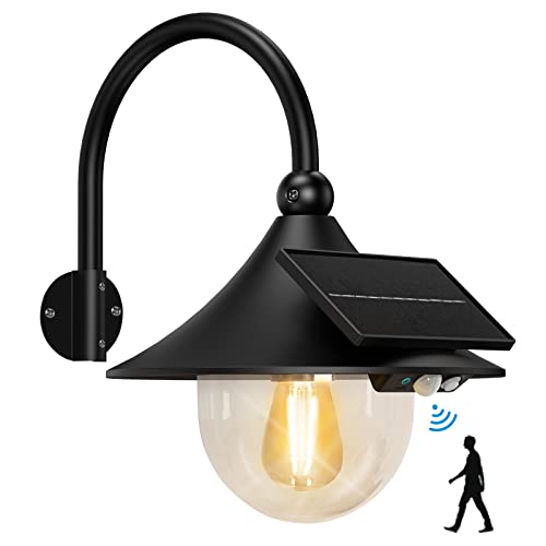 Solar Outdoor Barn Light with Motion Sensor - Vintage Design