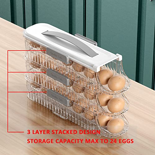 3 Layer Auto Rolling Egg Holder for Fridge