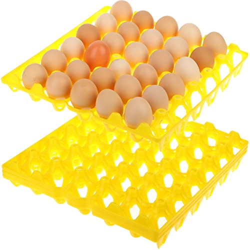 6 Pk Stackable Egg Trays - Durable, Reusable (Yellow)