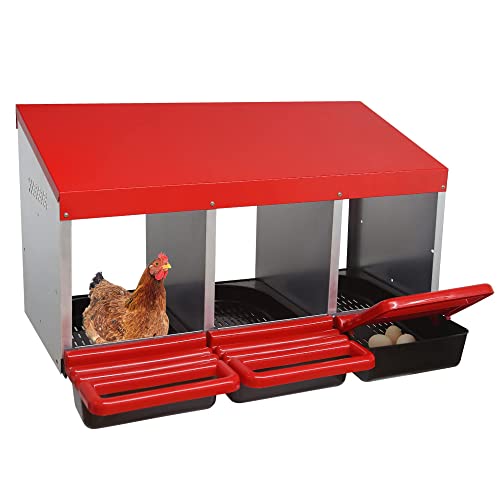 ZenxyHoC 3 Hole Chicken Nesting Box with Perch