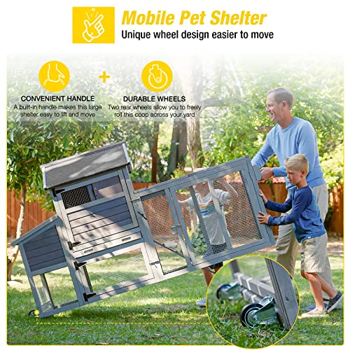 Aivituvin Expandable Chicken Coop - Large Movable Hen House