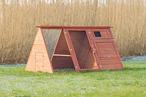 TRIXIE Mobile Chicken Coop with Run, 2 Boxes