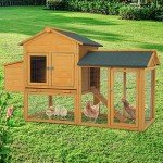 66" Wood Chicken Coop, Indoor/Outdoor, 2-4 Chickens
