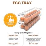 Egg Storage Tray with Lid and Handle - Pack of 2