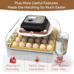 30 Egg Incubator with Humidity Display, Candler and Turner