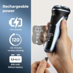 Rechargeable Waterproof Electric Razor with Trimmer