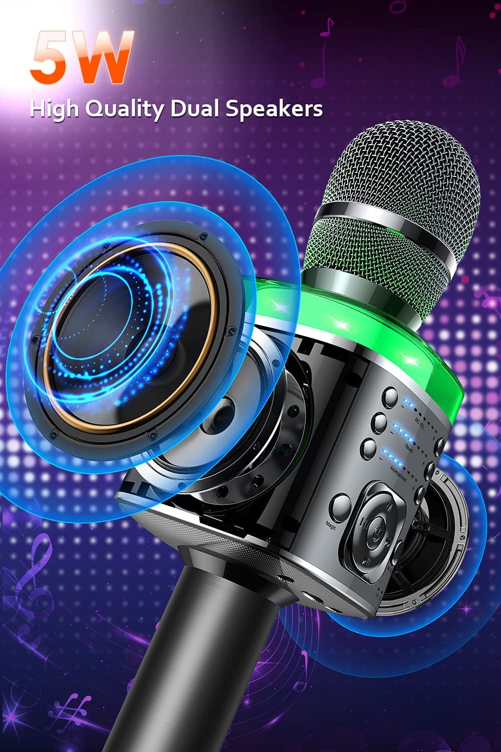 Bluetooth Karaoke Microphone with Voice Changer Fun