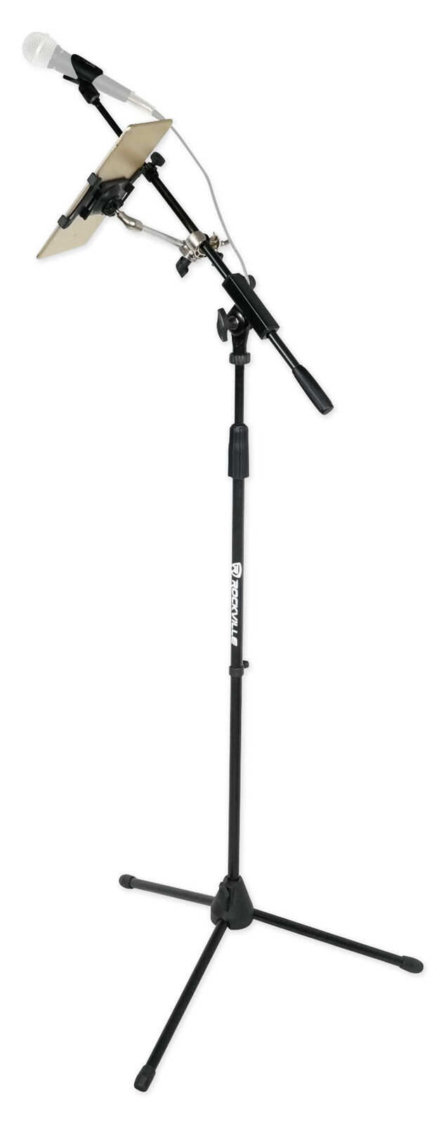 Rockville Karaoke Mic Stand with Boom & Tablet Mount