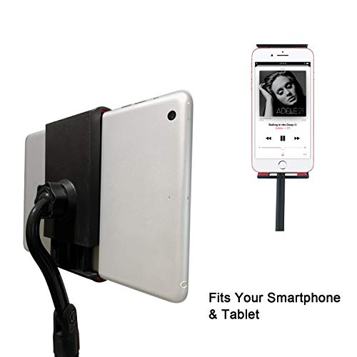 Adjustable Microphone Stand with Tablet Holder and Clips