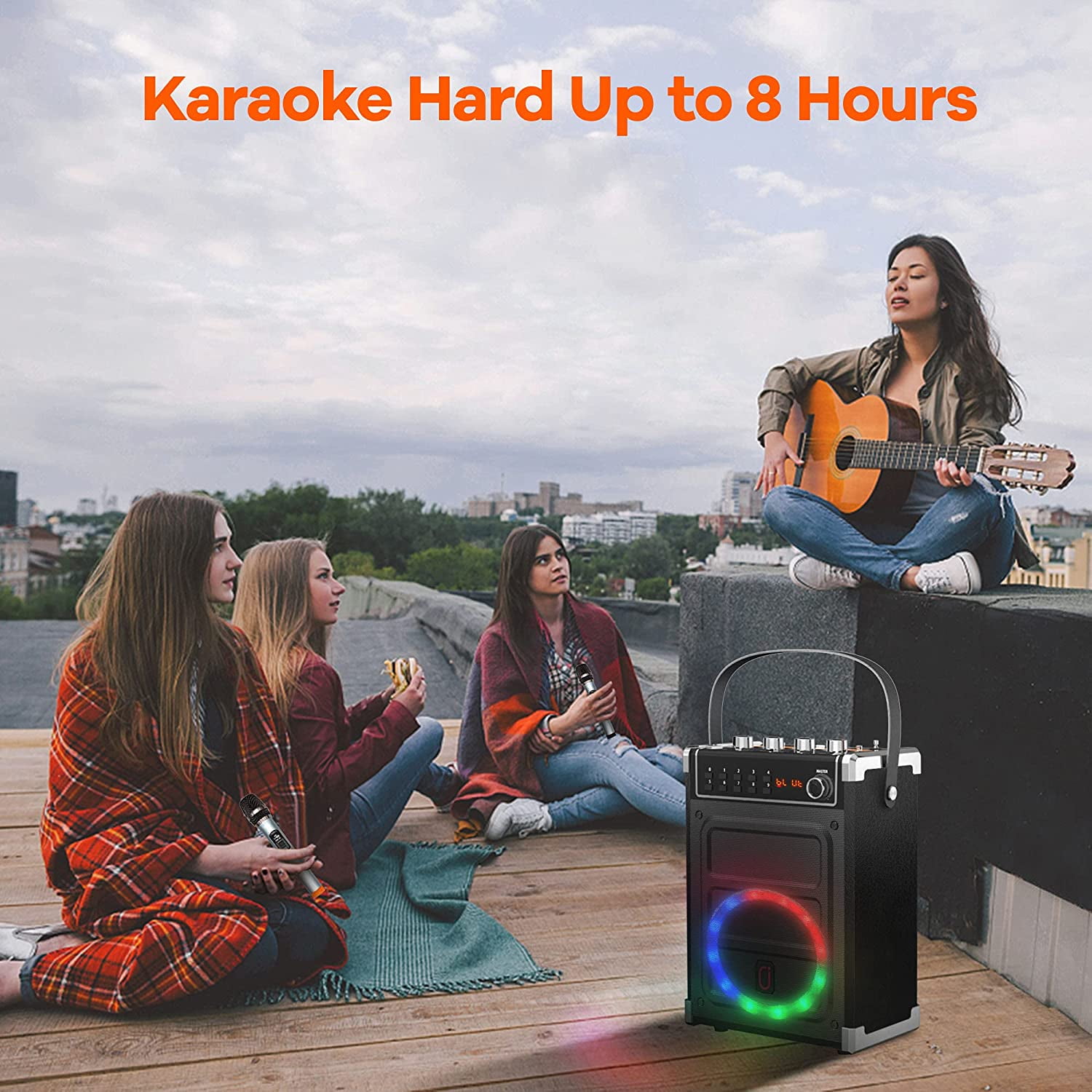 Bluetooth Karaoke Machine with 2 Wireless Microphones