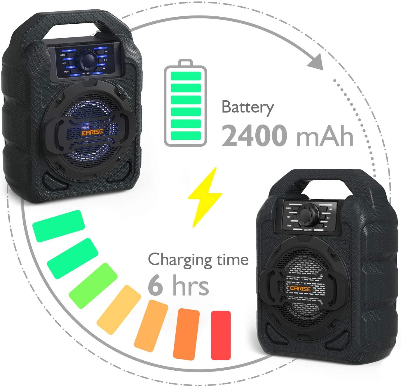 EARISE T15 Portable Bluetooth Karaoke Speaker with Lights