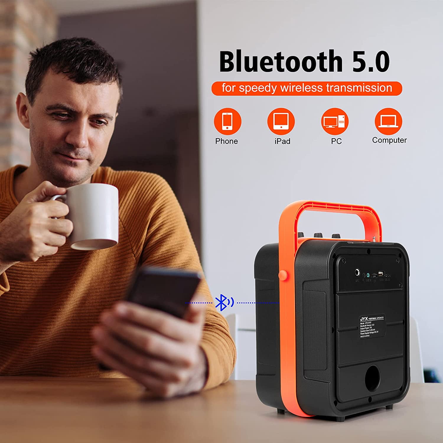 Portable Bluetooth Singing Machine with Wireless Microphone