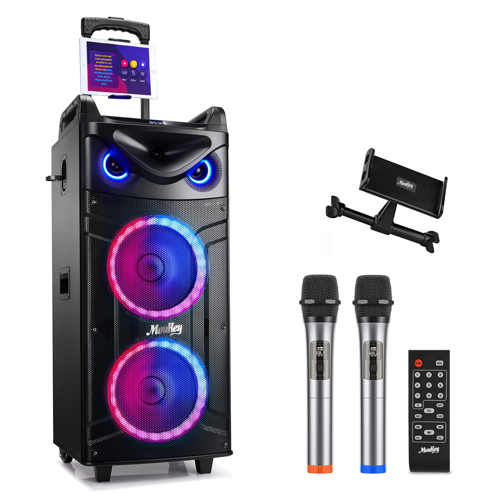 Moukey Karaoke Speaker System with Wireless Microphones