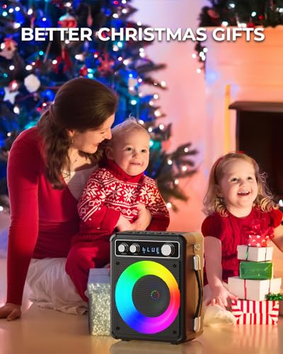 Portable Bluetooth Karaoke Speaker with 2 Wireless Microphones