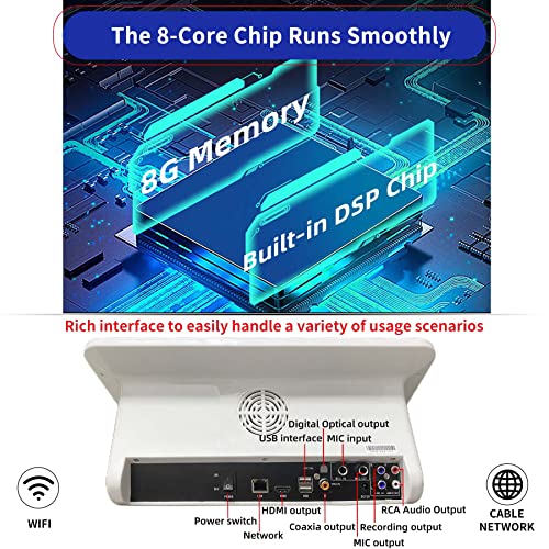 Inandon Karaoke Machine with 15.6" Touch Screen