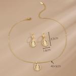 14K Yellow Gold Our Lady Necklace & Earrings Set