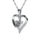 Crystal Heart Necklace and Earrings Jewelry Set