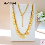 Elegant Gold Coin Necklace Set for Women