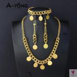 Elegant Gold Coin Necklace Set for Women