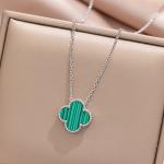 Sylora Vintage Malachite Four Leaf Clover Jewelry Set