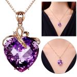 Heart-Shaped Amethyst Pendant Necklace for You
