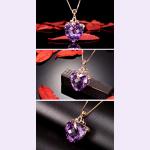 Heart-Shaped Amethyst Pendant Necklace for You
