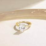 Oval CZ Solitaire Engagement Ring in Sterling Silver