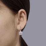 Platinum-Plated Antique Drop Earrings with Zirconia