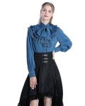 Nuoqi Gothic Victorian Blouse with Ruffles