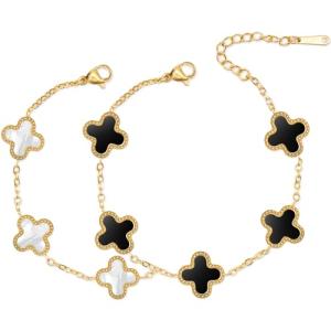Chic Four Leaf Clover Bracelet Set for Women