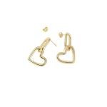 Elegant 18K Gold Heart Drop Earrings for Women