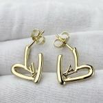 Elegant 18K Gold Heart Drop Earrings for Women