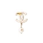 Gold-Tone Pearl and Crystal Drop Earrings