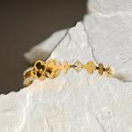 18K Gold Plated Four Leaf Clover Bracelet