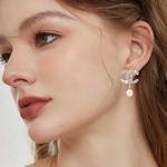 Gold-Tone Pearl and Crystal Drop Earrings