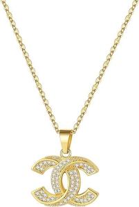 18K Gold Initial Necklace with CZ Pendant