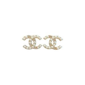 Gold-Plated Pearl and Crystal Stud Earrings